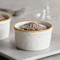 Acopa Keystone 4 Oz. Vanilla Bean Stoneware Ramekin - 6/Case