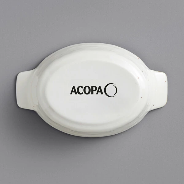 Acopa Keystone 4 Oz. Vanilla Bean Stoneware Mini Rarebit Dish - 6/Case - Image 3
