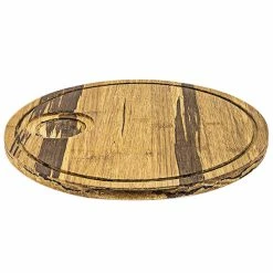Front Of The House SPT054MUB21 12" Round Reversible Crushed Bamboo Serving Board With Hand Grips - 4/Case