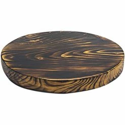 Front Of The House SPT049DWW20 ROOT 12" Round Carbon Wood Serving Board - 2/Case