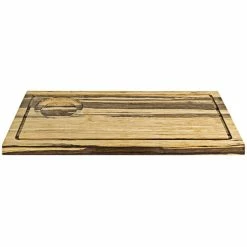 Front Of The House SPT051MUB21 13" X 7" Reversible Crushed Bamboo Serving Board With Hand Grips - 4/Case