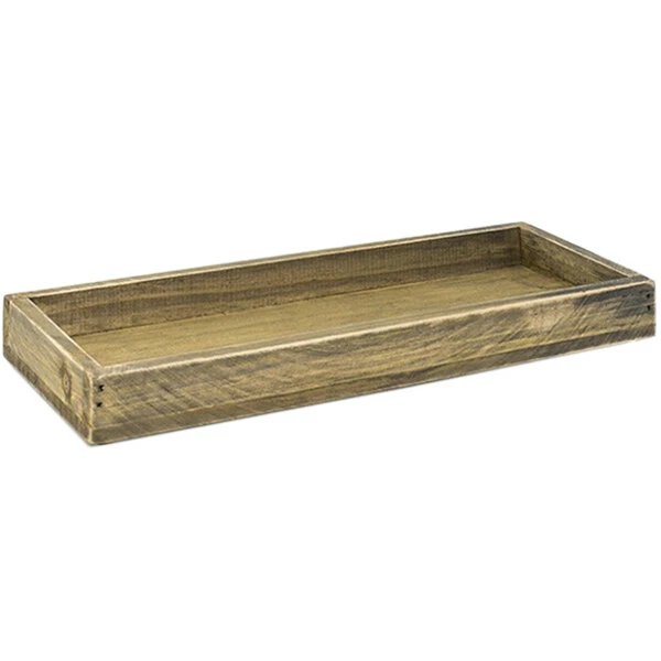 Front Of The House RTR006NAW22 11 3/4" X 4 1/4" Natural Rustic Wood Serving Tray - 6/Case