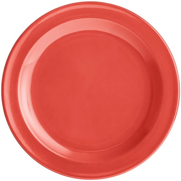 Acopa Foundations 7 1/4" Orange Narrow Rim Melamine Plate - 12/Case - Image 2