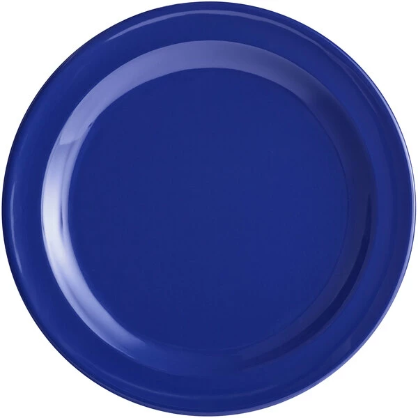 Acopa Foundations 6 1/2" Blue Narrow Rim Melamine Plate - 12/Case - Image 2