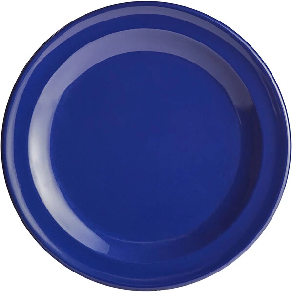 Acopa Foundations 5 1/2" Blue Narrow Rim Melamine Plate - 12/Case - Image 2