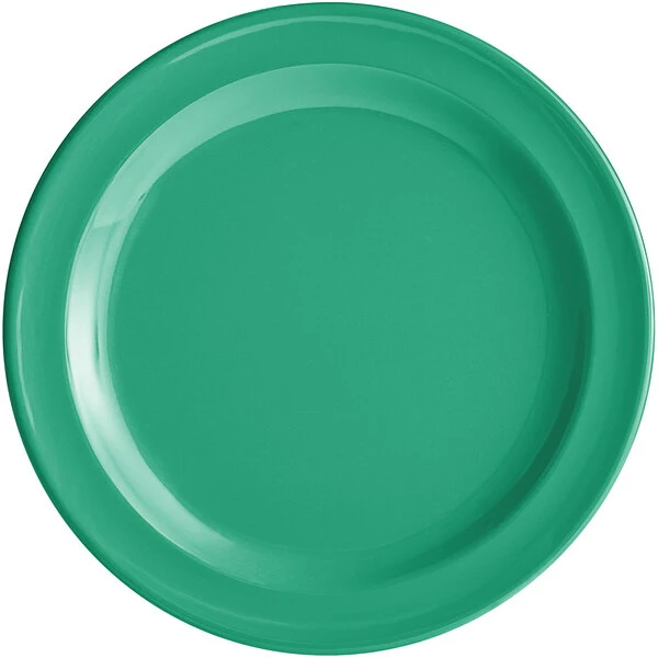 Acopa Foundations 6 1/2" Green Narrow Rim Melamine Plate - 12/Case - Image 2
