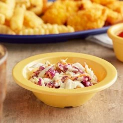 Acopa Foundations 4 Oz. Yellow Narrow Rim Melamine Fruit Dish - 12/Case