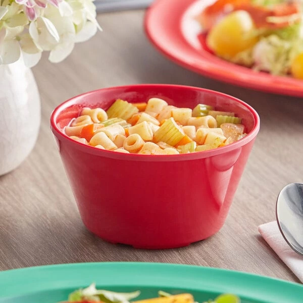 Acopa Foundations 8 Oz. Red Melamine Bouillon - 12/Case