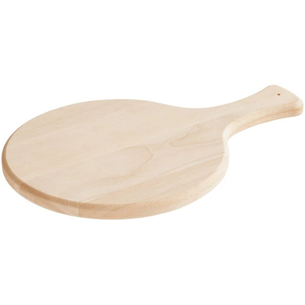 Choice 10" Round Wooden Serving Board With 4 1/2" Handle - Image 3