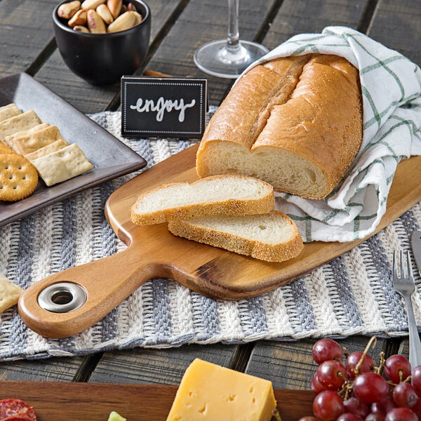 Tablecraft ACAMBB1507 Acacia Wood Display Bread Board - 10 1/2" X 7 1/4" X 5/8" - Image 4