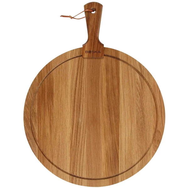 Boska USA Corp Boska Friends 15 3/4" Large Round European Oak Serving Board With Handle