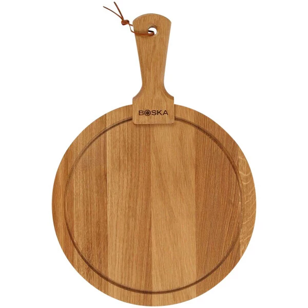 Boska USA Corp Boska Friends 11 3/4" Medium Round European Oak Serving Board With Handle