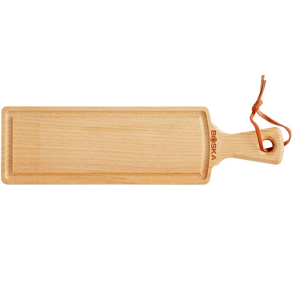 Boska USA Corp Boska Friends 11 13/16" X 3 3/16" Small Beech Wood Serving Board With Handle - Image 2