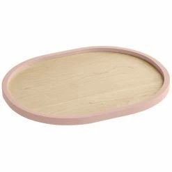 Cal-Mil Blonde 13" X 16" Maple Wood Serving Tray With Blush Colored Rim