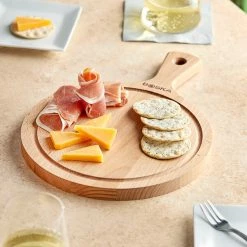 Boska USA Corp Boska Friends 9 1/4" Medium Round Beech Wood Serving Board With Handle