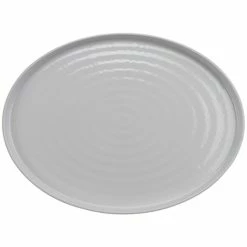 GET Enterprises GET Roca Glazed 16" X 12" White Melamine Oval Platter - 6/Case