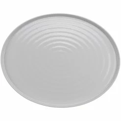 GET Enterprises GET Roca Glazed 20" X 16" White Melamine Oval Platter - 3/Case