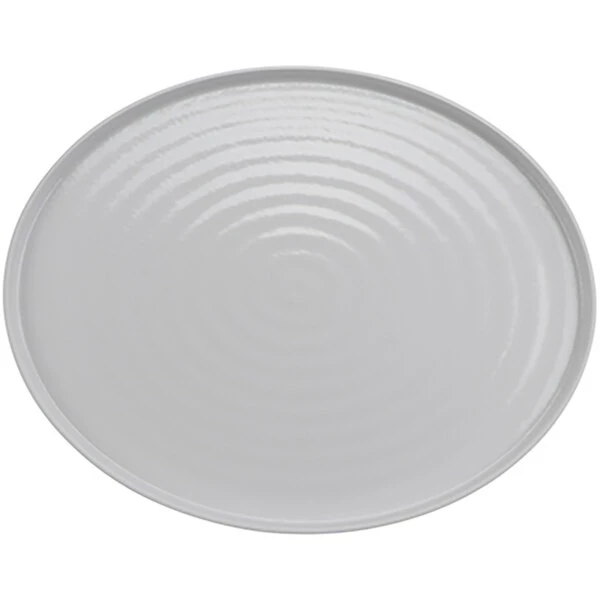GET Enterprises GET Roca Glazed 20" X 16" White Melamine Oval Platter - 3/Case