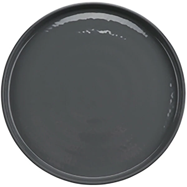 GET Enterprises GET Roca Glazed 11" Gray Melamine Round Plate - 12/Case