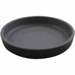 GET Enterprises GET Roca Matte 5" Black Melamine Round Plate - 48/Case