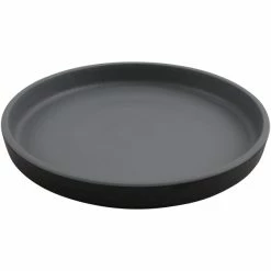 GET Enterprises GET Roca Matte 7" Black Melamine Round Plate - 24/Case
