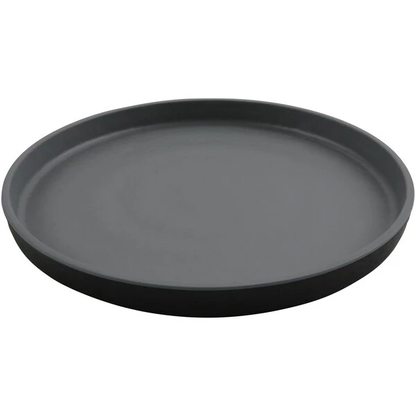 GET Enterprises GET Roca Matte 9" Black Melamine Round Plate - 12/Case