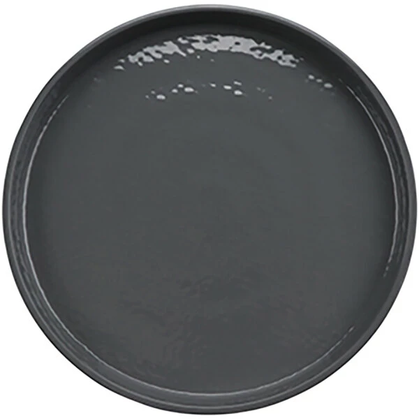 GET Enterprises GET Roca Glazed 9" Gray Melamine Round Plate - 12/Case