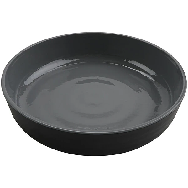 GET Enterprises GET Roca Glazed 42 Oz. Gray Melamine Low Street Bowl - 12/Case