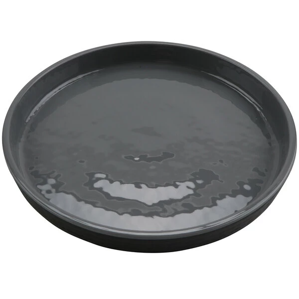 GET Enterprises GET Roca Glazed 7" Gray Melamine Round Plate - 24/Case - Image 2