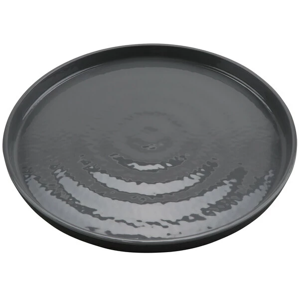 GET Enterprises GET Roca Glazed 11" Gray Melamine Round Plate - 12/Case - Image 2