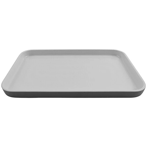GET Enterprises GET Roca Glazed 12" X 8" White Melamine Rectangular Plate - 12/Case - Image 2