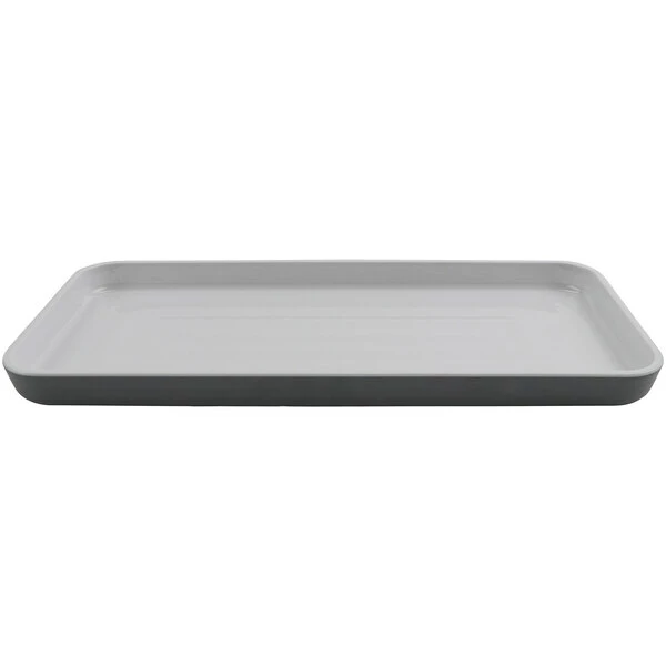 GET Enterprises GET Roca Glazed 13" X 6" White Melamine Rectangular Plate - 12/Case - Image 2