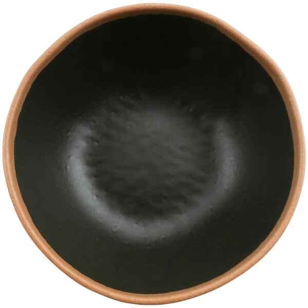 GET Enterprises GET Pottery Market 20 Oz. Glazed Brown Melamine Bowl With Clay Trim - 12/Case - Image 2