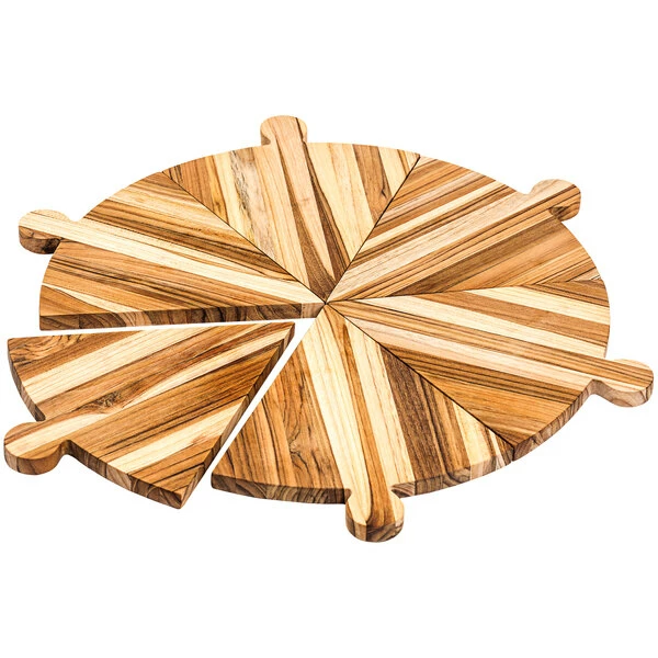 Teakhaus Specialty 16" 6-Piece Teakwood Pizza Platter 902