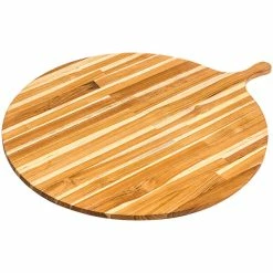 Teakhaus Specialty Atlas 18" Teakwood Round Serving Board With Handle 903