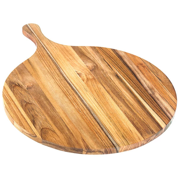 Teakhaus Specialty Atlas 15" Teakwood Round Serving Board With Handle 909