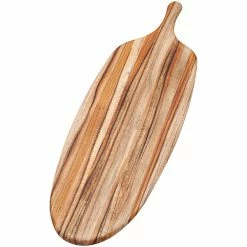 Teakhaus Canoe 26" X 8" X 1/2" Teakwood Paddle Serving Board With Handle 703