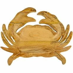 Kalalou 17 "x 14" X 1" Carved Wooden Crab Tray