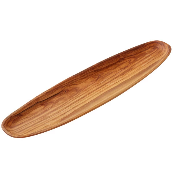 American Metalcraft OWLP 23 5/8" X 5 7/8" Oblong Olive Wood Boat