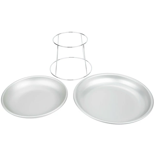 American Metalcraft 2 Tier Seafood Tower Set With Small Aluminum Trays And Stand - Image 3